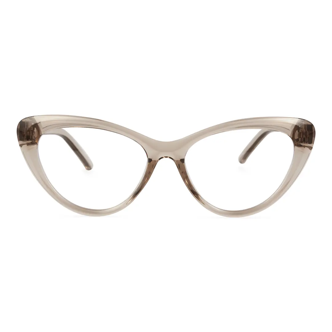 Front view of andy cat eye tr90 eyeglasses cr0072404 in yellow